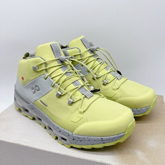 On Cloudtrax Waterproof Hiking Boot Sneaker Running Glacier/ Zest Womens US 8.5 - Picture 3 of 12